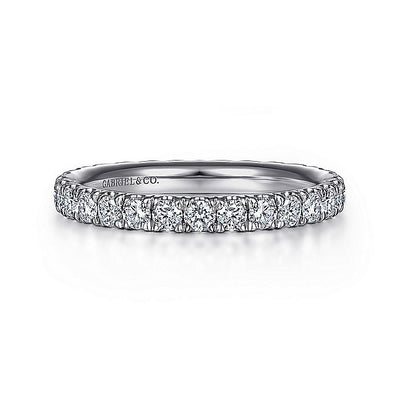 Gabriel & Co. AN11262-6W44JJ 14K White Gold French Pavé Set Diamond Eternity Band