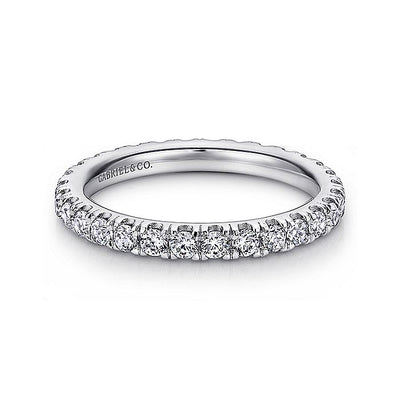 Gabriel & Co. AN11262-7W44JJ 14K White Gold French Pavé Set Diamond Eternity Band