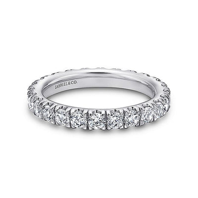 Gabriel & Co. AN11263-6W44JJ 14K White Gold French Pavé Set Diamond Eternity Band