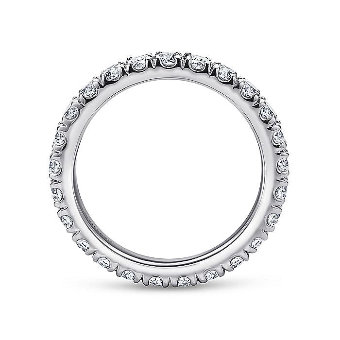 Gabriel & Co. AN11263-6W44JJ 14K White Gold French Pavé Set Diamond Eternity Band