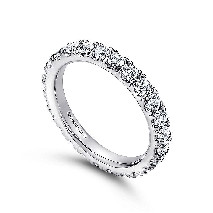 Gabriel & Co. AN11263-6W44JJ 14K White Gold French Pavé Set Diamond Eternity Band