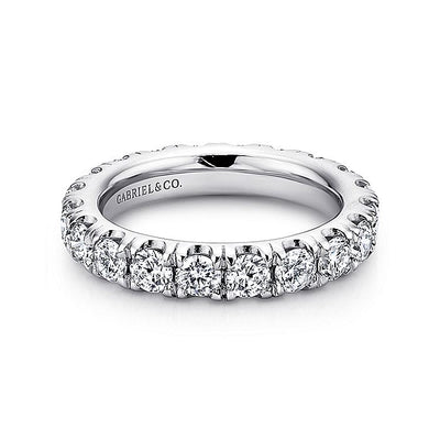 Gabriel & Co. AN11264-4W44JJ 14K White Gold French Pavé Set Diamond Eternity Band