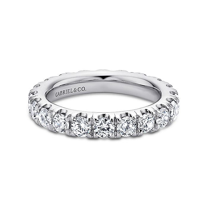 Gabriel & Co. AN11264-5W44JJ 14K White Gold French Pavé Set Diamond Eternity Band