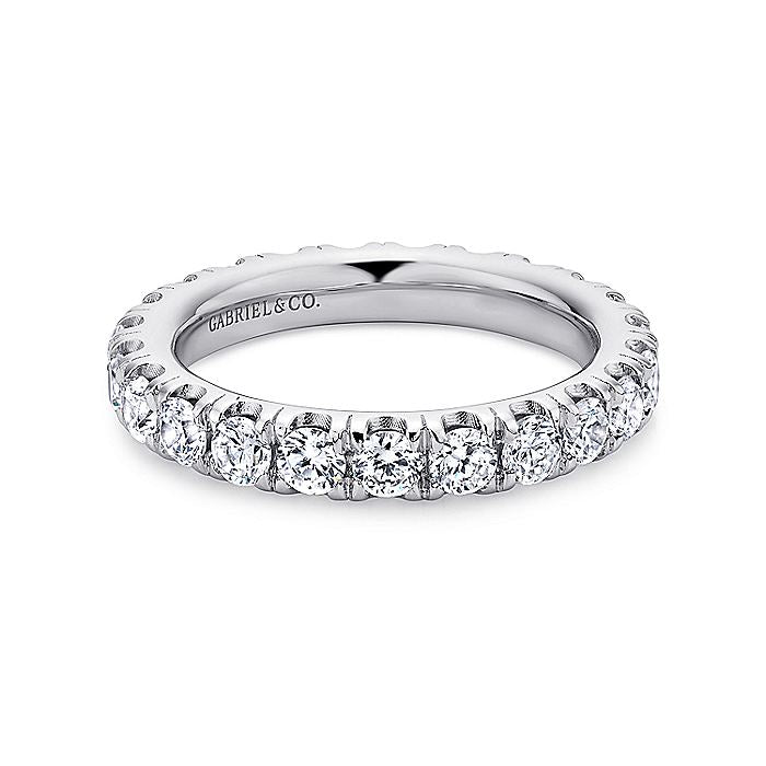 Gabriel & Co. AN11264-7W44JJ 14K White Gold French Pavé Set Diamond Eternity Band