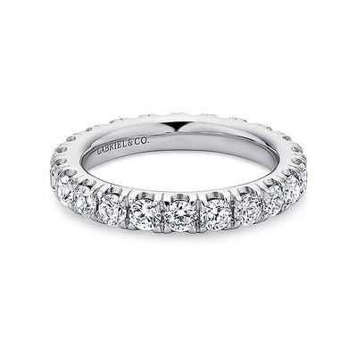 Gabriel & Co. AN11264-7W44JJ 14K White Gold French Pavé Set Diamond Eternity Band