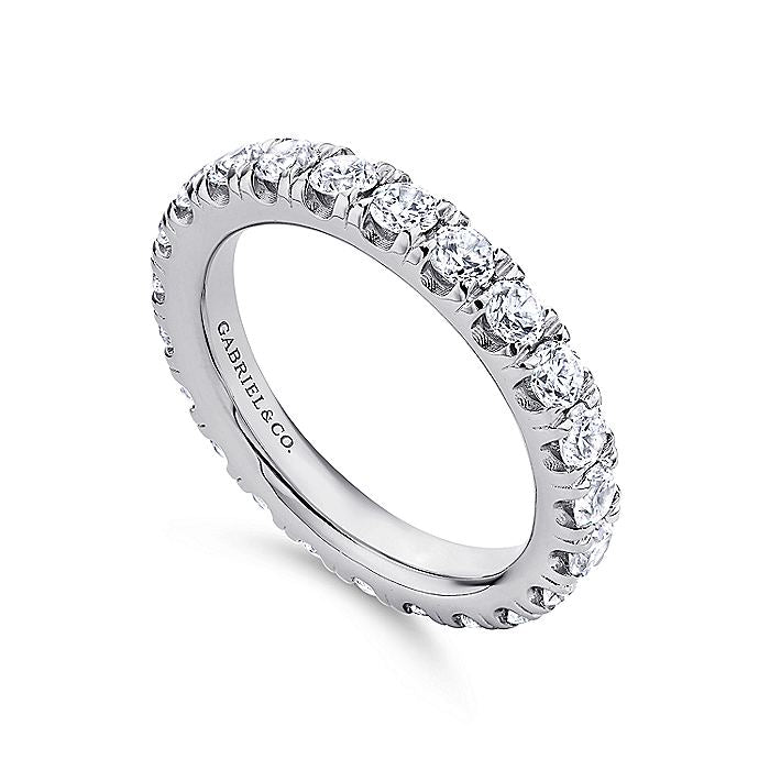 Gabriel & Co. AN11264-7W44JJ 14K White Gold French Pavé Set Diamond Eternity Band