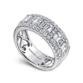 Gabriel & Co. AN12426W44JJ Wide 14K White Gold Emerald Cut Fancy Diamond Anniversary Band