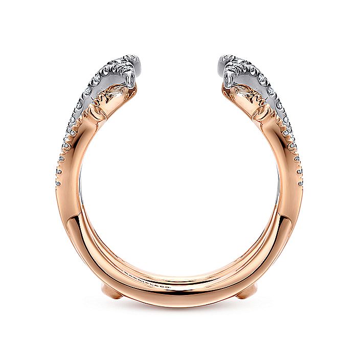 Gabriel & Co. AN12542S-T44JJ 14K White and Rose Gold Diamond Ring Enhancer