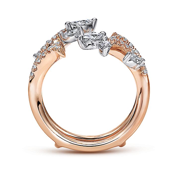 Gabriel & Co. AN12550M-T44JJ 14K White and Rose Gold Diamond Ring Enhancer