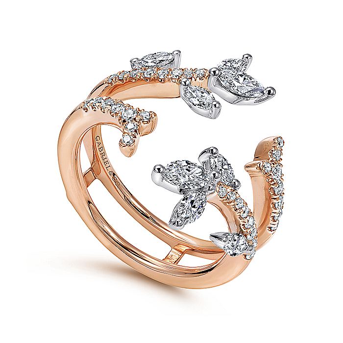 Gabriel & Co. AN12550M-T44JJ 14K White and Rose Gold Diamond Ring Enhancer