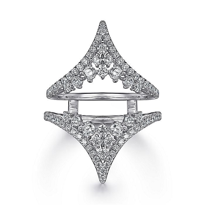 Gabriel & Co. AN12743M-W44JJ 14K White Gold Chevron Diamond Ring Enhancer