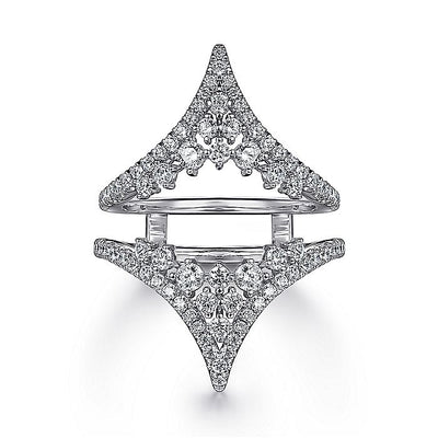 Gabriel & Co. AN12743M-W44JJ 14K White Gold Chevron Diamond Ring Enhancer