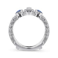 Gabriel & Co. AN13694M-W44SA Vintage 14K White Gold Sapphire and Diamond Ring Enhancer