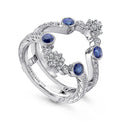 Gabriel & Co. AN13694M-W44SA Vintage 14K White Gold Sapphire and Diamond Ring Enhancer