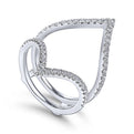 Gabriel & Co. AN13695L-W44JJ Triangular 14K White Gold French Pavé Set Diamond Ring Enhancer