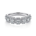 Gabriel & Co. AN14081W44JJ 14K White Gold Round Diamond Halo Anniversary Band