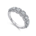 Gabriel & Co. AN14081W44JJ 14K White Gold Round Diamond Halo Anniversary Band