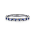 Gabriel & Co. AN14252W44SA 14K White Gold Diamond and Sapphire Anniversary Band