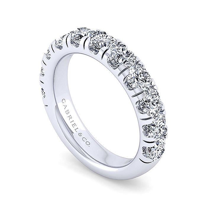 Gabriel & Co. AN14327W44JJ 14K White Gold Round 11 Stone Diamond Anniversary Band