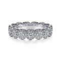 Gabriel & Co. AN14686W44JJ 14K White Gold Round Diamond Halo Anniversary Band