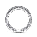 Gabriel & Co. AN15294W44JJ Wide 14K White Gold Round and Baguette Diamond Anniversary Band