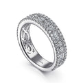 Gabriel & Co. AN15294W44JJ Wide 14K White Gold Round and Baguette Diamond Anniversary Band