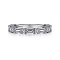 Gabriel & Co. AN15578W44JJ 14K White Gold Baguette and Round Diamond Anniversary Band