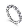 Gabriel & Co. AN15578W44JJ 14K White Gold Baguette and Round Diamond Anniversary Band