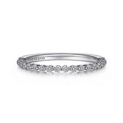 Gabriel & Co. AN15745W44JJ 14K White Gold Single Prong Diamond Anniversary Band