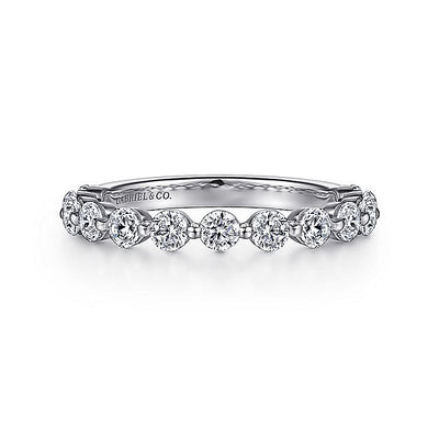 Gabriel & Co. AN15749W44JJ 14K White Gold Single Prong Diamond Anniversary Band