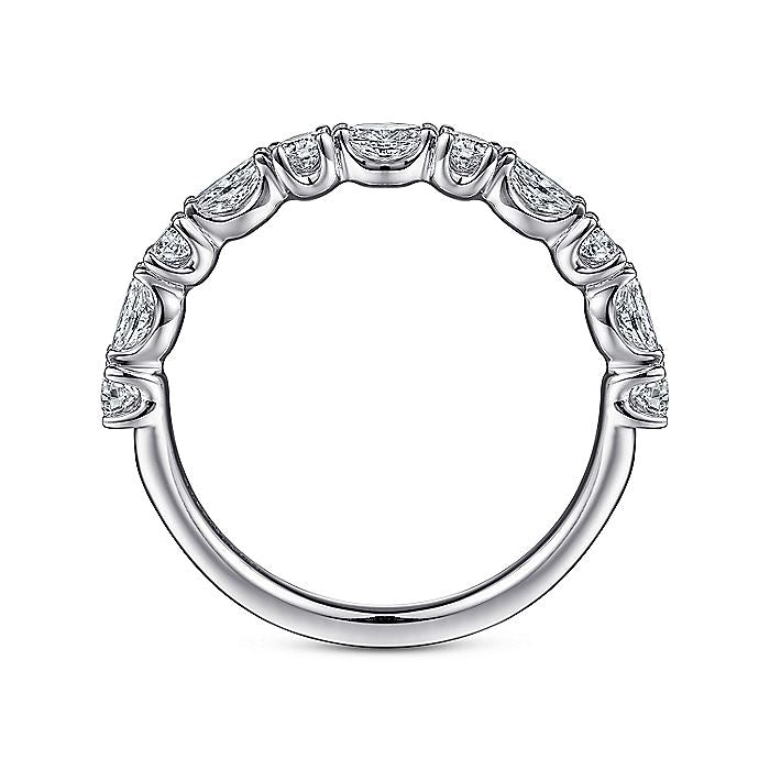 Gabriel & Co. AN15974W44JJ 14K White Gold Marquise and Round Diamond Anniversary Band