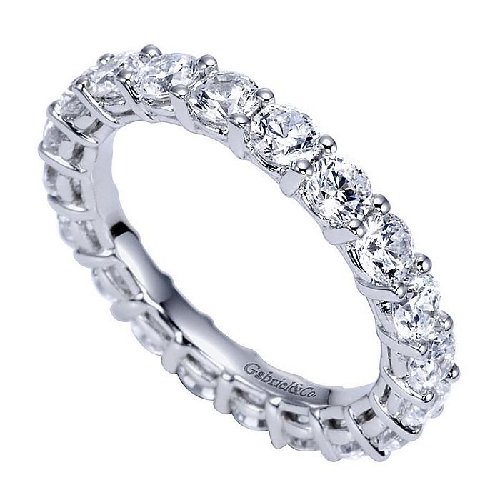 Gabriel & Co. AN4536-7W44JJ 14K White Gold Shared Prong Diamond Eternity Band