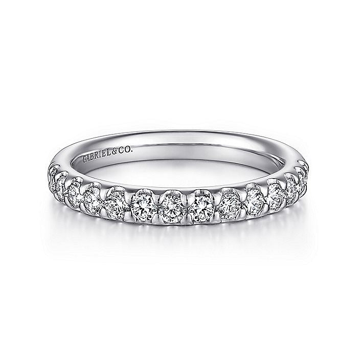 Gabriel & Co. AN5336W44JJ 14K White Gold Round 14 Stone Diamond Wedding Band