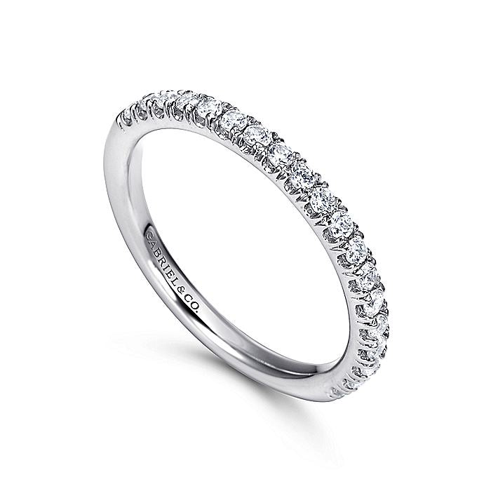 Gabriel & Co. AN6001W44JJ 14K White Gold Diamond Wedding Band