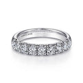 Gabriel & Co. AN6070W44JJ 14K White Gold 9 Stone French Pavé Diamond Wedding Band