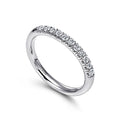 Gabriel & Co. AN6071W44JJ 14K White Gold 11 Stone French Pavé Diamond Wedding Band