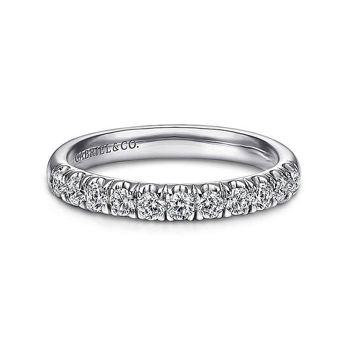 Gabriel & Co. AN6072PT4JJ Platinum 11 Stone French Pavé Diamond Wedding Band