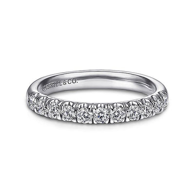 Gabriel & Co. AN6072PT4JJ Platinum 11 Stone French Pavé Diamond Wedding Band