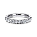 Gabriel & Co. AN6072W44JJ 14K White Gold 11 Stone French Pavé Diamond Wedding Band