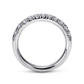 Gabriel & Co. AN6072W44JJ 14K White Gold 11 Stone French Pavé Diamond Wedding Band