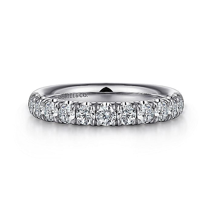 Gabriel & Co. AN6073PT4JJ Platinum 11 Stone French Pavé Diamond Wedding Band