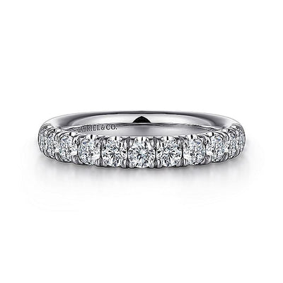 Gabriel & Co. AN6073PT4JJ Platinum 11 Stone French Pavé Diamond Wedding Band