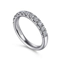 Gabriel & Co. AN6073PT4JJ Platinum 11 Stone French Pavé Diamond Wedding Band