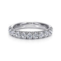 Gabriel & Co. AN6074W44JJ 14K White Gold 11 Stone French Pavé Diamond Wedding Band