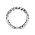 Gabriel & Co. AN6074W44JJ 14K White Gold 11 Stone French Pavé Diamond Wedding Band