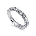 Gabriel & Co. AN6074W44JJ 14K White Gold 11 Stone French Pavé Diamond Wedding Band