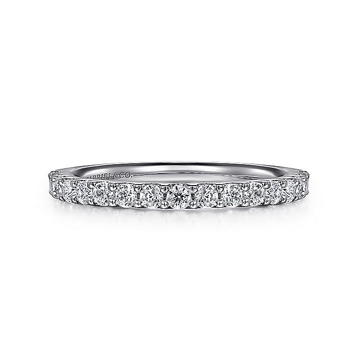 Gabriel & Co. AN7574W44JJ 14K White Gold Shared Prong Diamond Wedding Band