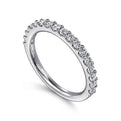 Gabriel & Co. AN7574W44JJ 14K White Gold Shared Prong Diamond Wedding Band