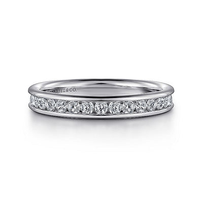 Gabriel & Co. AN7579W44JJ 14K White Gold Channel Set Diamond Wedding Band