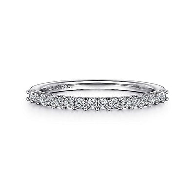 Gabriel & Co. AN7602W44JJ 14K White Gold Shared Prong Set Diamond Wedding Band